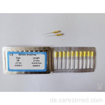 Dental Root Canal Barbed Broaches 10 Stück / Blister